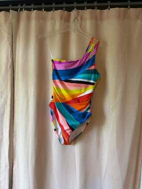 La Blanca Sunscape Stripe One-Shoulder One-Piece Swimsuit